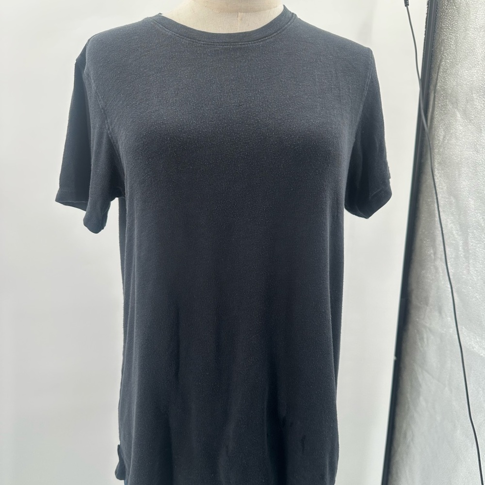 American Giant Black Short Sleeve Crewneck Tee, 100% cotton size medium